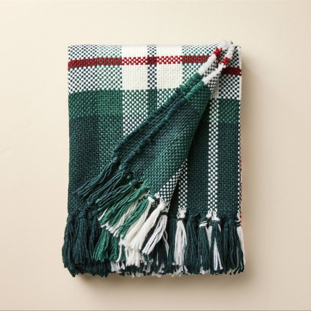 50”x60” Chunky Plaid Throw Blanket Red/Green— Hearth & Hand with Magnolia